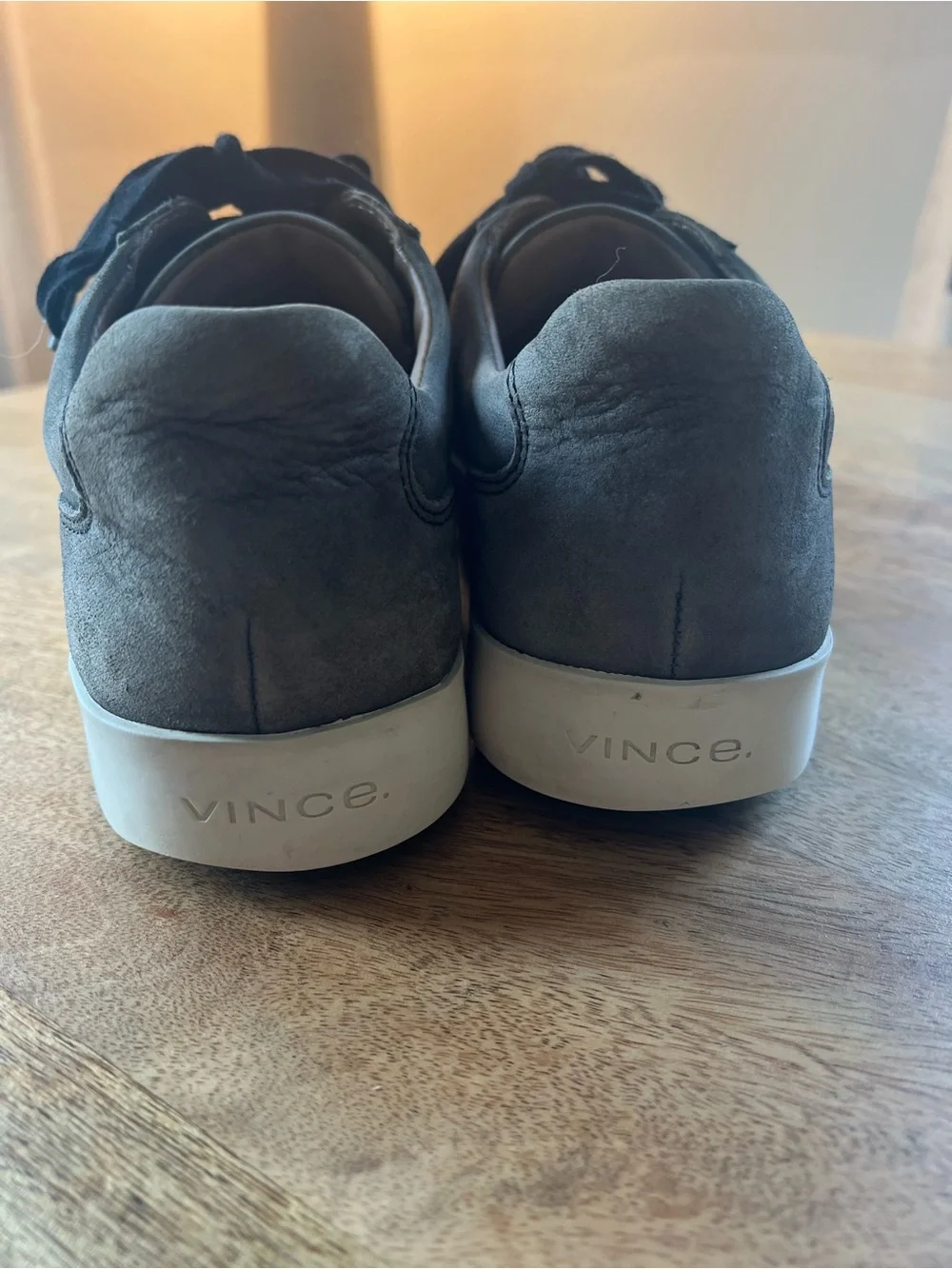 Vince Men's Grey Suede Casual Sneakers - Comfortable Low-Top Shoes size 8.5
